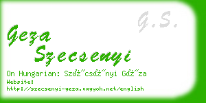 geza szecsenyi business card